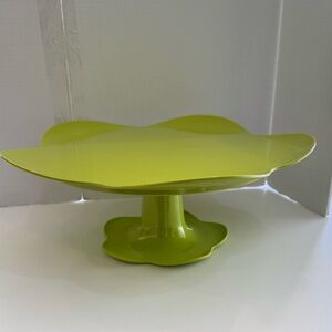 This is a Zak! Designs Sweety Classic cake stand in lime green melamine.
